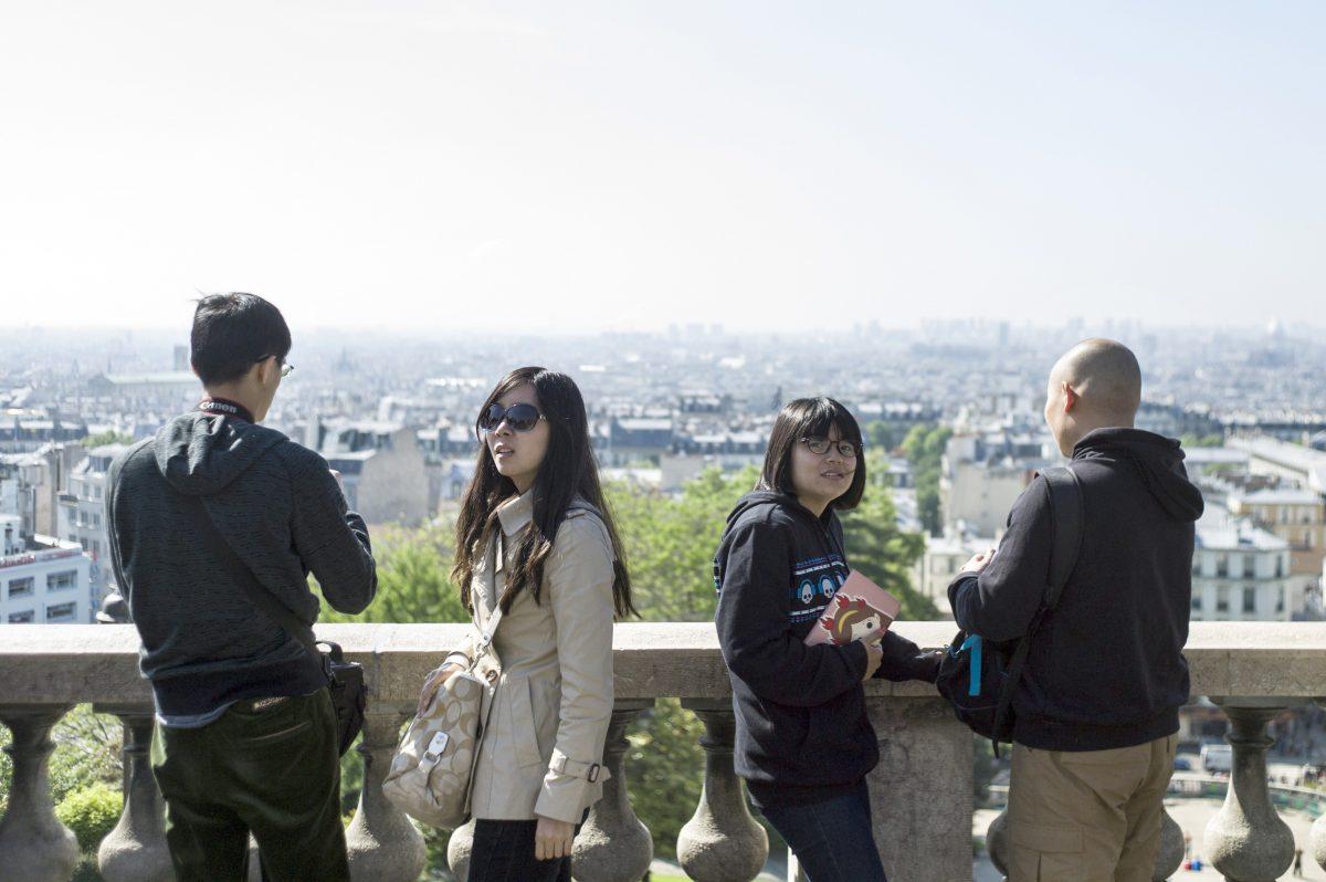 Chinese tourists visit the Montmartre neighborhood of Paris on May 16, 2014. (Fred Dufour/AFP/Getty Images)