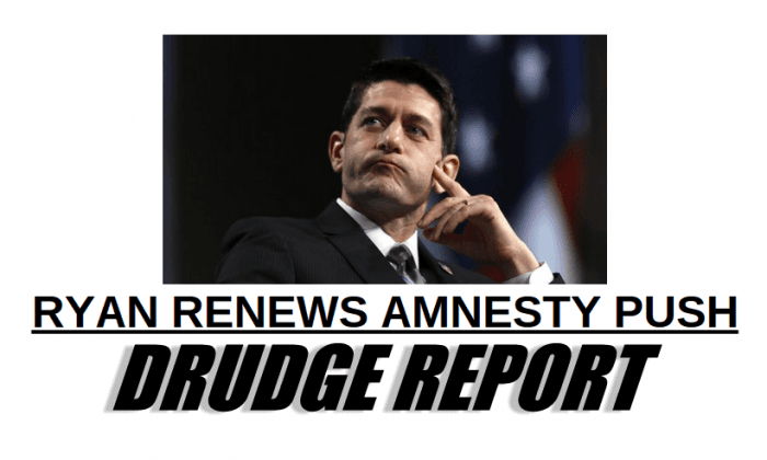 Drudge Report Shows Effort by Paul Ryan, Mario Diaz-Balart to Pass Immigration Bill
