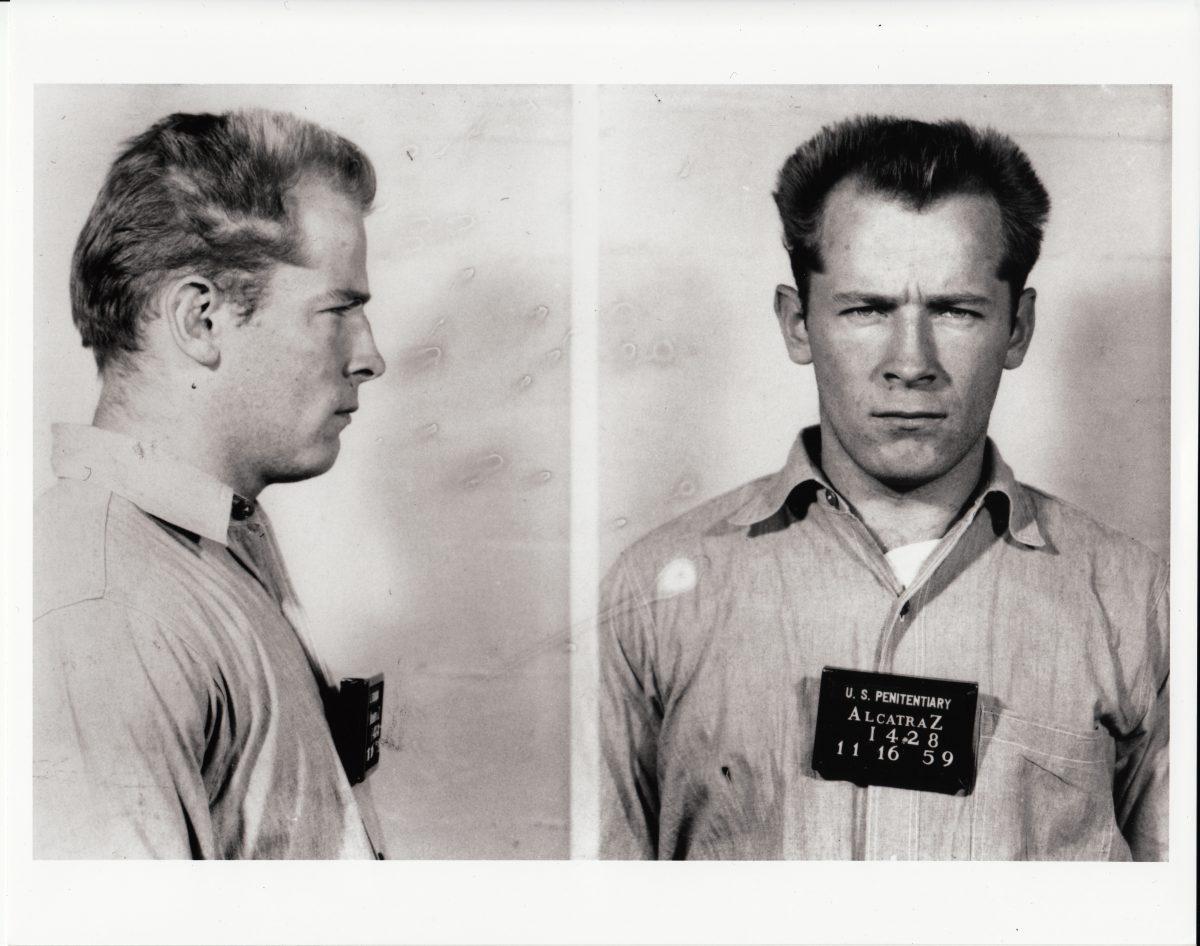 Mug shot of James “Whitey” Bulger. Alcatraz Federal Penitentiary. From the film “Whitey: United States of America v. James J. Bulger” (Courtesy of Magnolia Pictures)