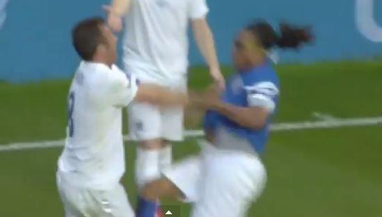 Edgar Davids Hits Jonathan Wilkes at Soccer Aid 2014 (+Video)