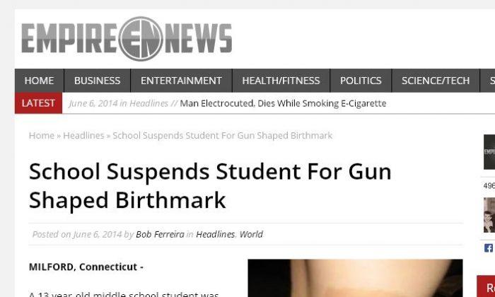 School ‘Suspends Student For Gun Shaped Birthmark’ is Fake; Connecticut School Story a Hoax