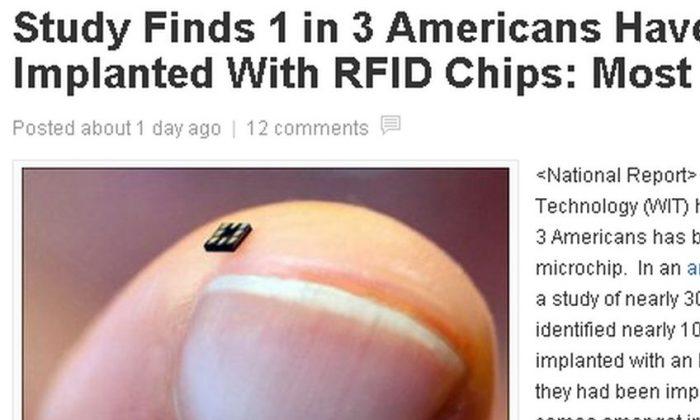 RFID Hoax: Study Finds ‘1 in 3 Americans Have Been Implanted With RFID Chips’ is Fake