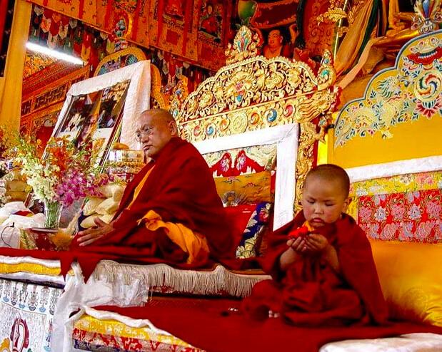 His excellency the Dalai Lama and the reincarnation of venerable monk Geshe Lama Konchog, in "Unmistaken Child," (Oscilloscope)
