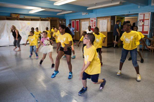 Students participate in a Summer Quest dance lesson at P.S. 154 School in the South Bronx, New York, on July 15, 2014. (Petr Svab/The Epoch Times)