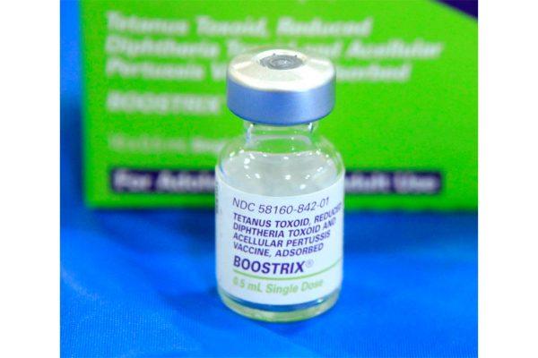 An empty bottle of Tetanus, Diphtheria and Pertussis, (whooping cough) vaccine on Sep. 2011 in Sacramento, California. (Rich Pedroncelli/AP photo)