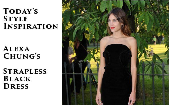 Today’s Style Inspiration: Alexa Chung’s Strapless Black Dress