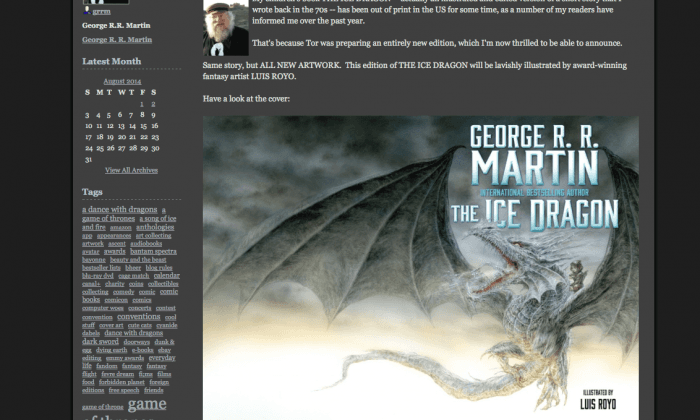 George R. R. Martin Releasing Children’s Book ‘The Ice Dragon’ Set in Westeros 