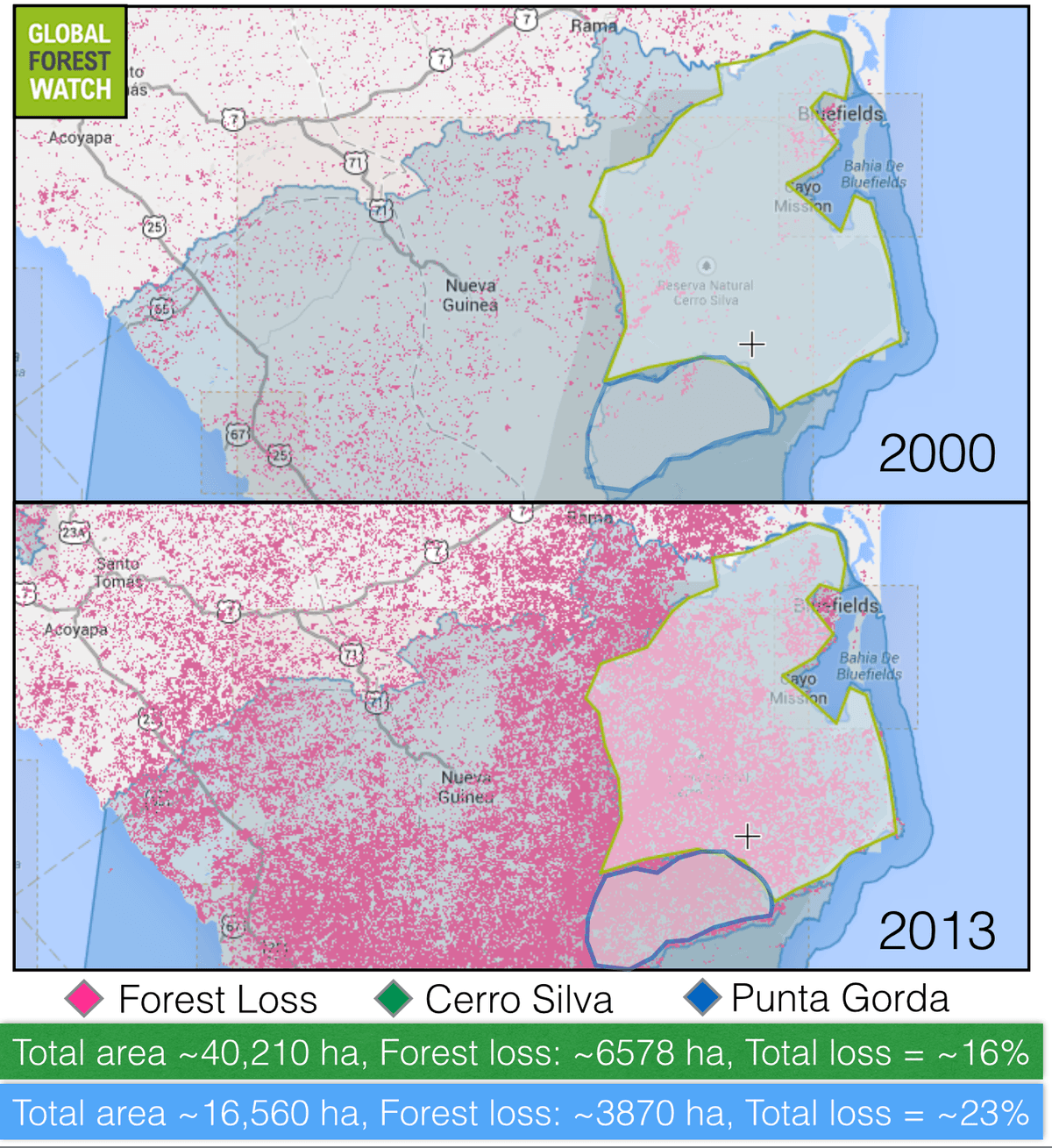 Deforestation in Nicaragua from Illegal Colonists