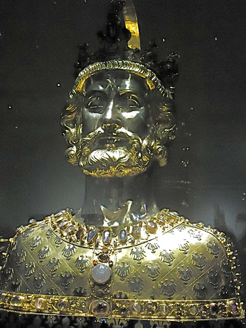 A reliquary holding Charlemagne's bones in Aachen. (Susan James)
