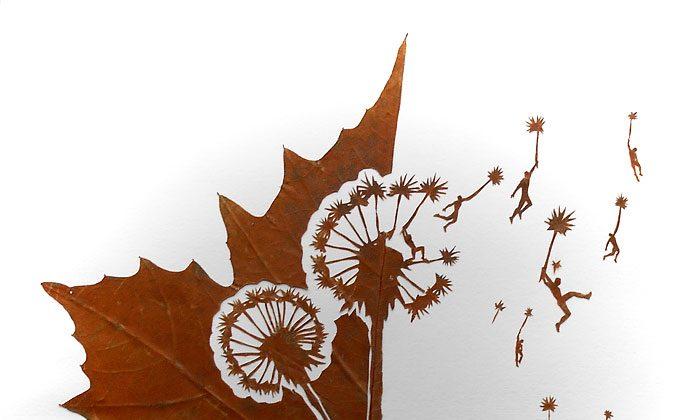 Artist Carefully Cuts Fragile Leaves Into Intricate Scenes (Photo Gallery)