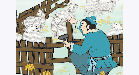 Chinese Idioms: Mend The Pen After A Sheep Is Lost (亡羊補牢)