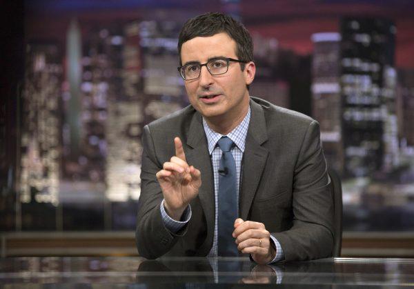 John Oliver speaks during "Last Week Tonight with John Oliver," in New York. (HBO, Eric Liebowitz/AP Photo)