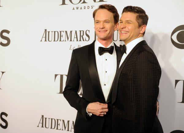 Neil Patrick Harris (L) and David Burtka arrive at the 68th annual Tony Awards at Radio City Music Hall in New York on June 8, 2014. (Charles Sykes/Invision/AP)