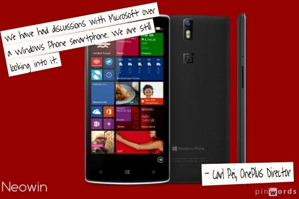 OnePlus in Talks With Microsoft to Join Windows Phone Family