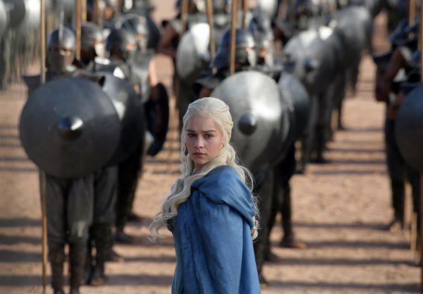 Emilia Clarke as Daenerys Targaryen in a scene from HBO show "Game of Thrones. (AP Photo/HBO, Keith Bernstein)