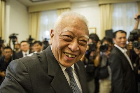 Former Hong Kong Chief Executive Tung Chee-hwa attends a press conference in Hong Kong on Sept. 3, 2014. (Xaume Olleros/AFP/Getty Images)