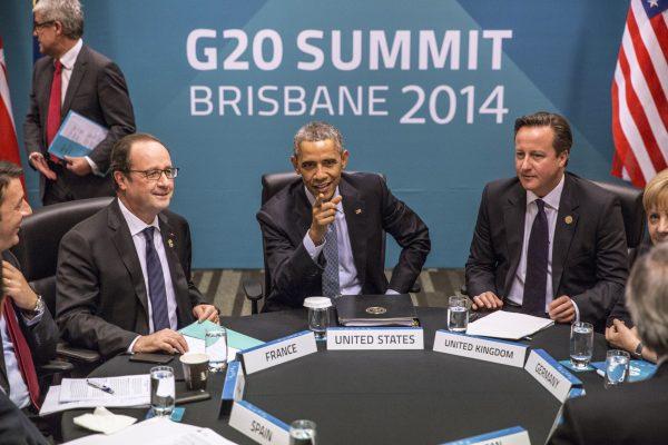 U.S. President Barack Obama attend the Transatlantic Trade and Investment Partnership (TTIP) meeting at the G20 Summit in Brisbane, Australia, on Nov. 16, 2014. (Glenn Hunt/Getty Images)