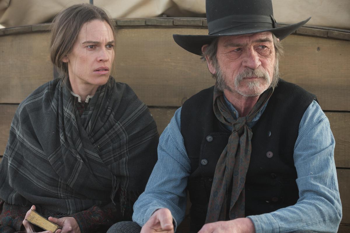 Hilary Swank and Tommy Lee Jones in "The Homesman." (Roadside Attractions)