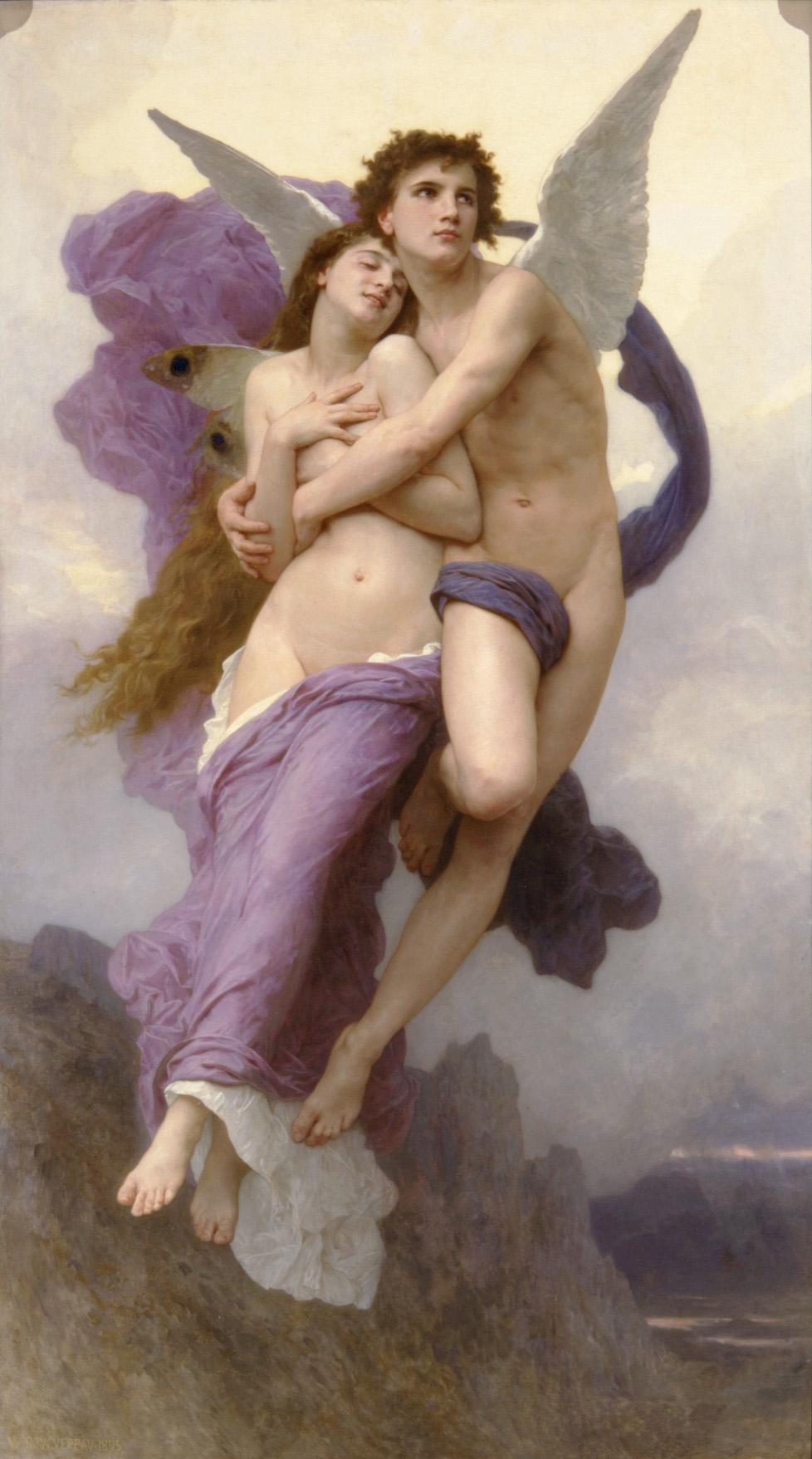 "Le Ravissement de Psyche" by William Bouguereau. Oil on canvas; 82 1/4 inches by 47 1/4 inches. Private collection. (Courtesy of Art Renewal Center)