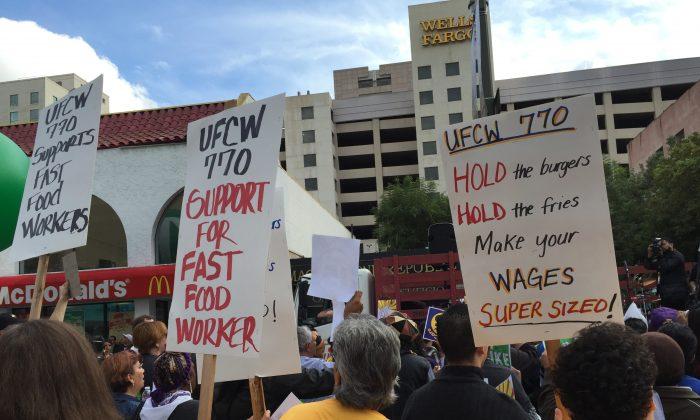 LA Fast Food Workers Strike, March to City Hall for $15/Hour Wage