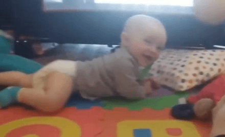 Baby Can’t Stop Laughing at New Toy (Video)
