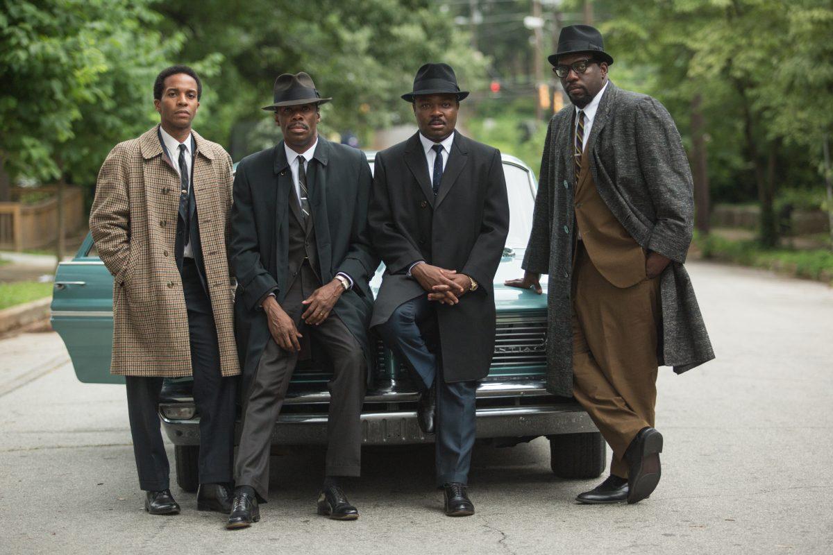 (L–R) Andrew Young (André Holland), Rev. Ralph Abernathy (Colman Domingo), Dr. Martin Luther King Jr. (David Oyelowo), and James Orange (Omar Dorsey) in "Selma." (Atsushi Nishijima/Paramount Pictures/Path/Harpo Films)