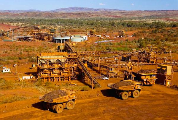 The ore processing area, where it is crushed to the desired size, also creates considerable disturbance to the land (Courtesy Rio Tinto)