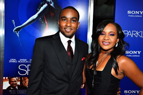 Bobbi Kristina Brown (R) and Nick Gordon arrive at Tri-Star Pictures' "Sparkle" premiere at Grauman's Chinese Theatre in Hollywood, California, on Aug. 16, 2012. (Frazer Harrison/Getty Images)