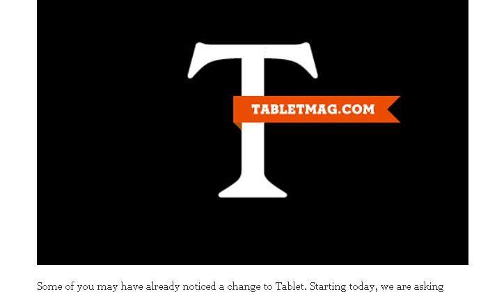 Jewish Magazine Tablet Now Charging $2 Per Day to Comment