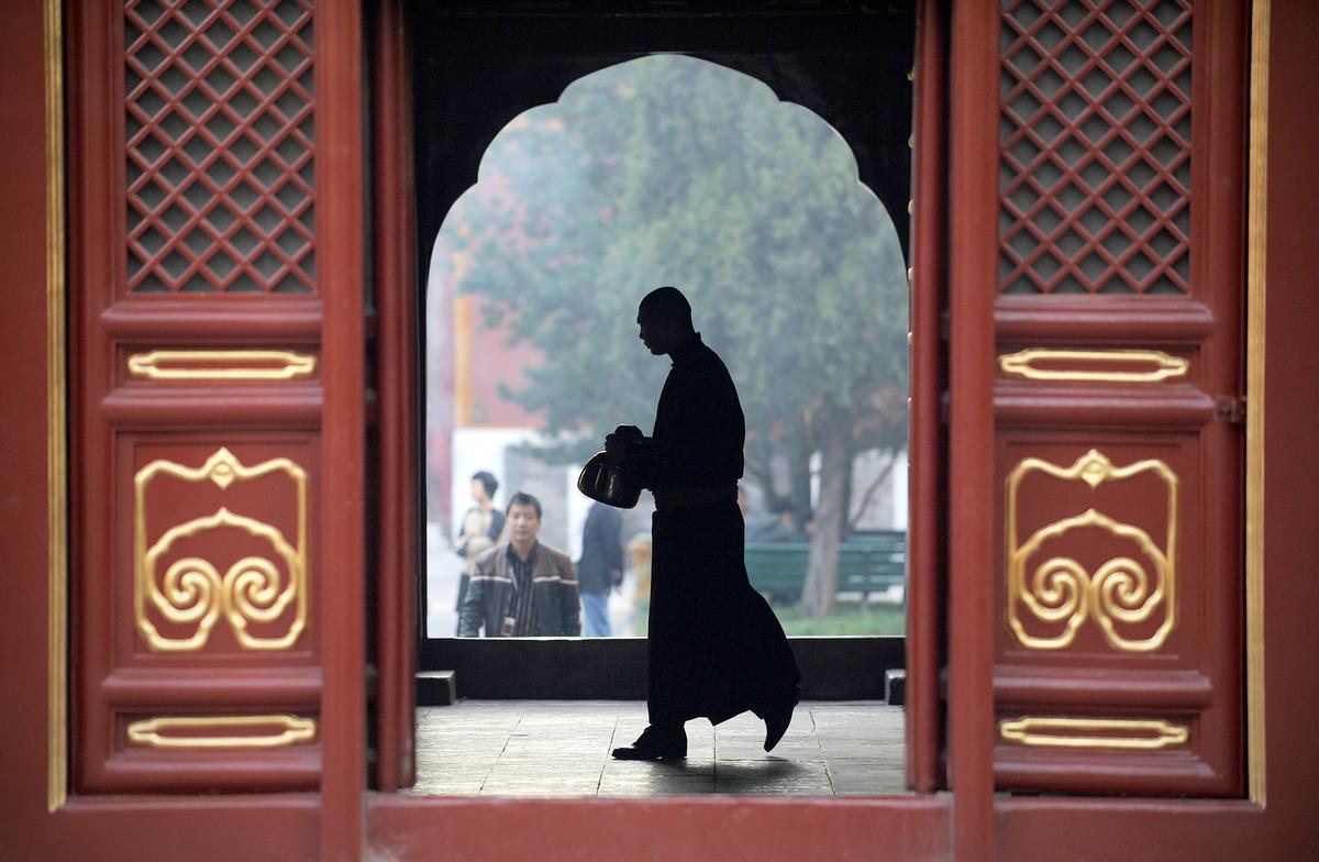 A monk at the Yonghegong Lama temple in Beijing on Oct. 24, 2012. (Wang Zhao/AFP/Getty Images)