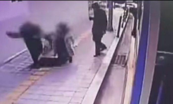 See Moment When Korean Train Passengers Fall Through Sidewalk Sinkhole