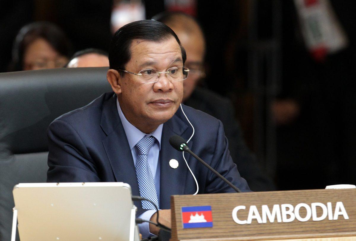 Cambodia's Prime Minister Hun Sen attends the formal session of the ASEAN-Republic of Korea Commemorative Summit in Busan on Dec. 12, 2014. (Ahn Young-joon/AFP/Getty Images)