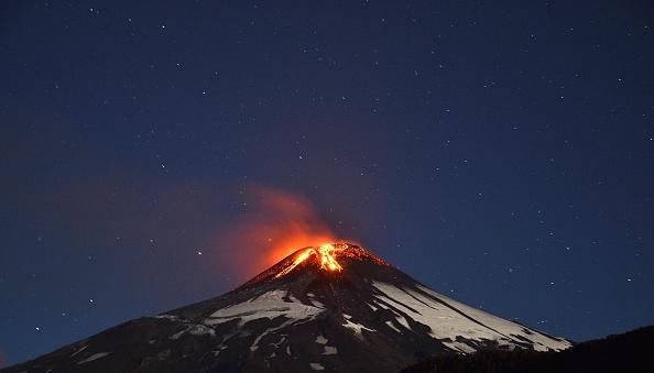 See Villarrica Volcano in Chile Erupt, Illuminating the Night Sky