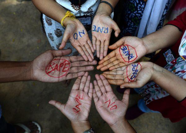 Indian students participate in an anti-rape protest in Hyderabad, India, on Sept. 13, 2013. (Noah Seelam/AFP/Getty Images)