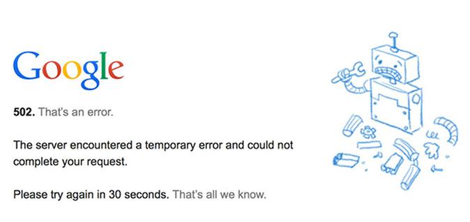 Google Drive Down Friday: Google Docs, Sheets and Slides Included in 502 Error Outage