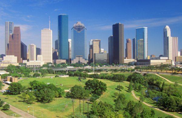 Houston skyline in the afternoon with Memorial Park in foreground in Texas. (Shutterstock)