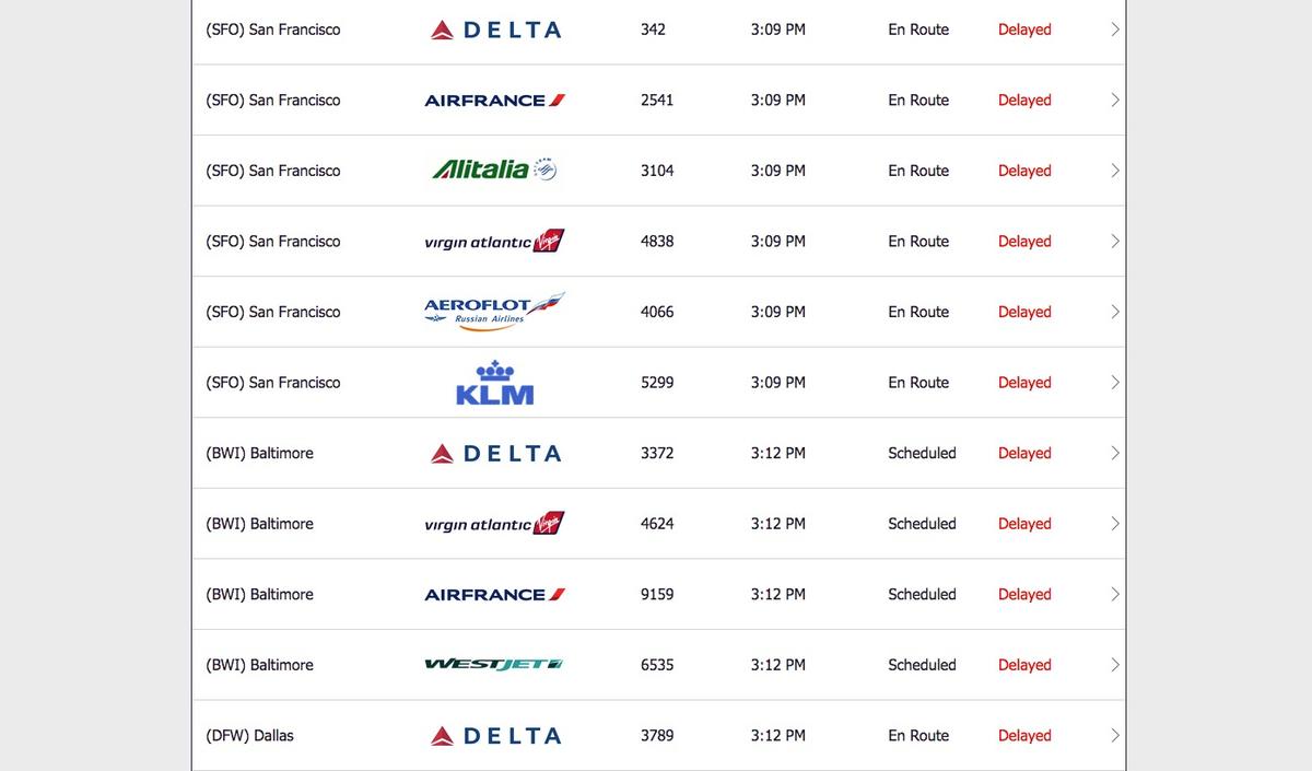 JFK Airport Experiencing Widespread Flight Delays