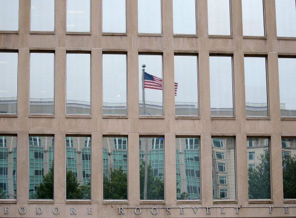 The Theodore Roosevelt Federal Building that houses the Office of Personnel Management headquarters in Washington is shown on June 5, 2015. (Mark Wilson/Getty Images)