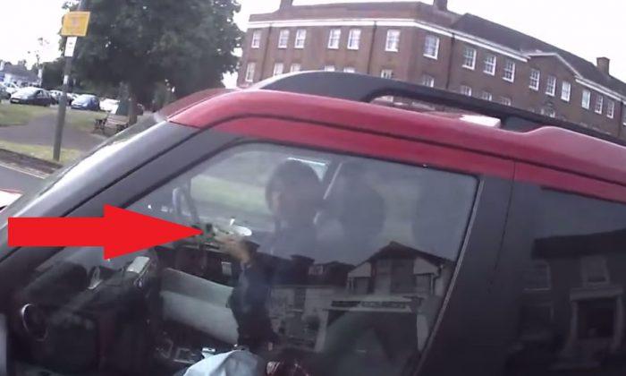 Video: Cyclist Berates Driver for Eating Cereal