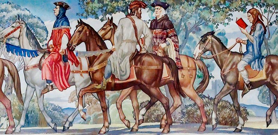 "The Canterbury Tales" would not be understandable without knowledge of the Bible. A detail from "The Canterbury  Tales" mural, 1939, by Ezra Winter in the Library of Congress. (Public Domain)