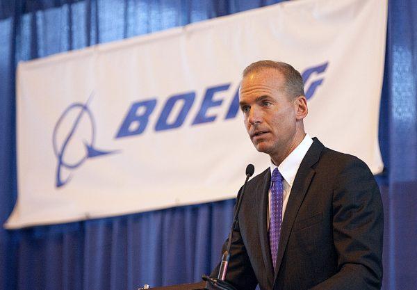 In this file photo, now Boeing Chairman and CEO Dennis Muilenburg speaks during a ceremony at MidAmerica Airport in Mascoutah, Ill. in 2010. (Tim Vizer/Belleville News-Democrat via AP, File)