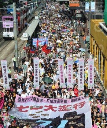 Hong Kong Marchers Challenge Ban on Music, Voice Discontent