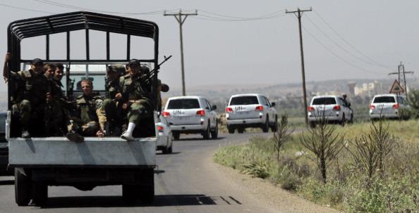Roadside Bomb Hits UN Cease-Fire Convoy in Syria