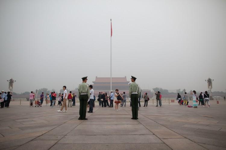  Paramilitary police stand guard on Tiananmen Square in Beijing early on June 3, 2012. (Ed Jones/AFP/Getty Images)