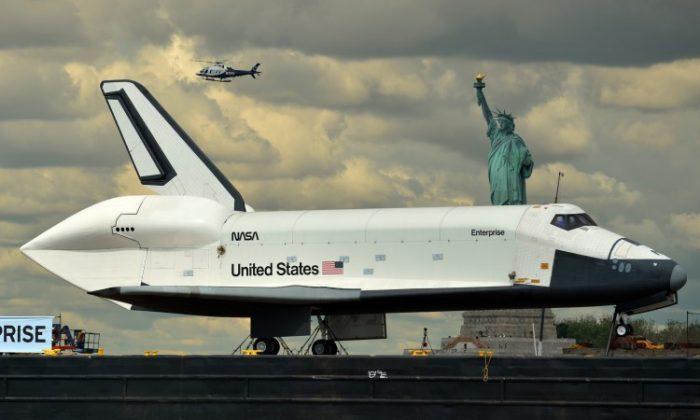 Space Shuttle Enterprise Arrives at New Home on the Hudson