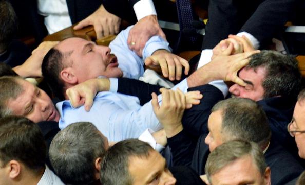 Ukraine Parliament Fistfight: Giant Brawl Erupts Between Lawmakers (Photos)