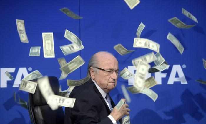 FIFA’s Blatter Doused With Money at Press Conference