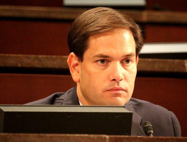 Sen. Marco Rubio (R-Fla.), co-chairman of the Congressional-Executive Commission on China, listens and questions witnesses at a hearing on “Religion with ‘Chinese Characteristics’: Persecution & Control in Xi Jinping’s China," on July 23, 2015. (Gary Feuerberg/ Epoch Times)