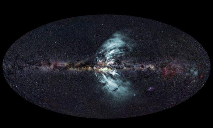 Milky Way’s Monster Outflows Help Generate Galactic Magnetic Field