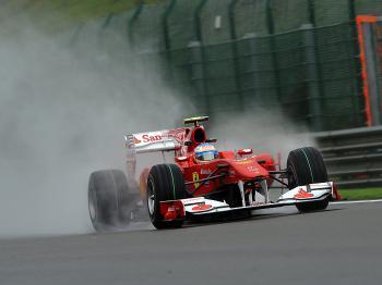 Wet Weather at Spa Limits Formula 1 Testing